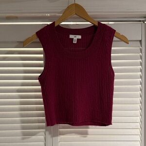 BP Burgundy Sleeveless Crop Top